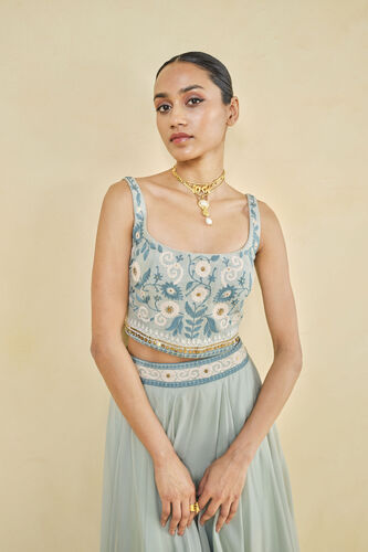 Whisper Of The Woods Embroidered Cord Skirt Set - Sage, Sage, image 5