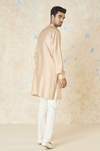 Sazil Silk Kurta - Peach, Peach, image 3
