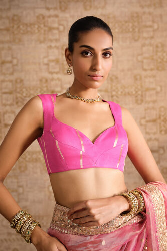 Anvaya Handwoven Benarasi Silk Saree - Blush, Blush, image 5