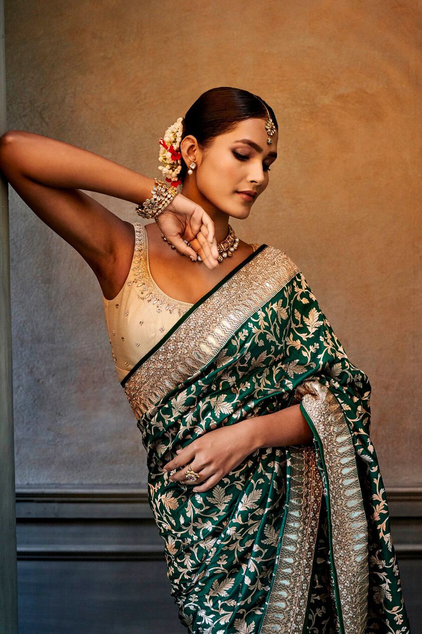 5 - Pankaja Saree Set – Green, image 5