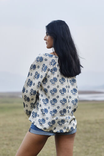 Bloom Drawstring Top - Ecru, Ecru, image 3