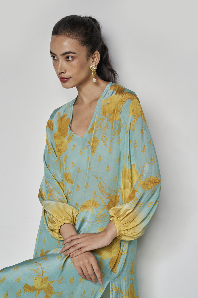 Sama Kurta Set - Aqua, Aqua, image 5