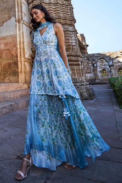 Samara Skirt Set - Blue