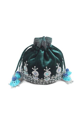 1 - Emerald Green Potli, image 1