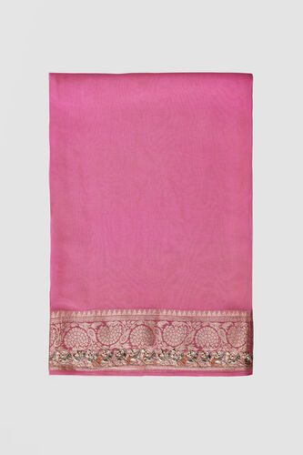 Aheli Benarasi Silk Embroidered Saree - Pink, Pink, image 9