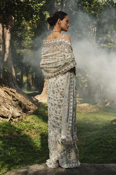 Sequoia Embroidered Silk Saree - Ivory