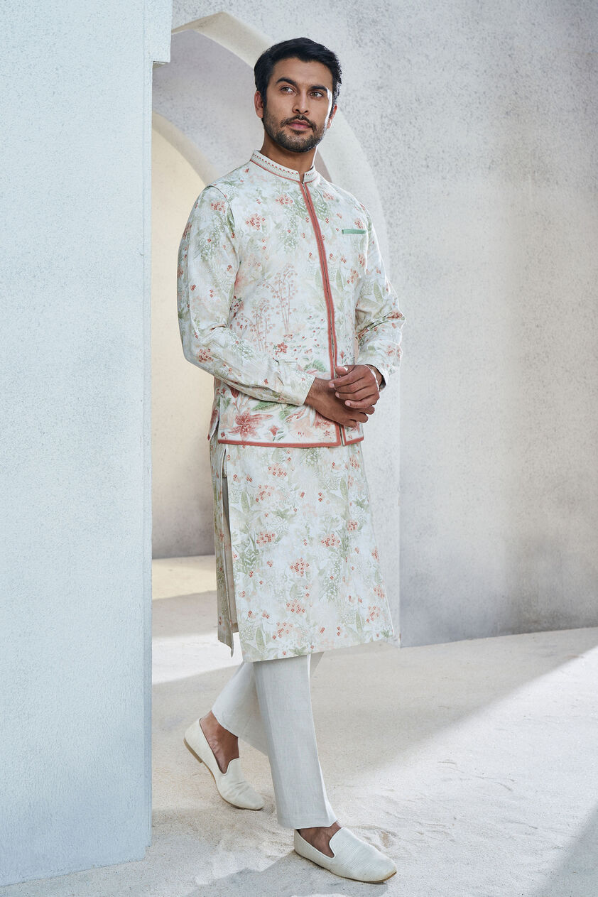Ajish Nehru Jacket - Ivory, Ivory, image 2
