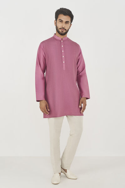 Daksh Silk Kurta - Lilac