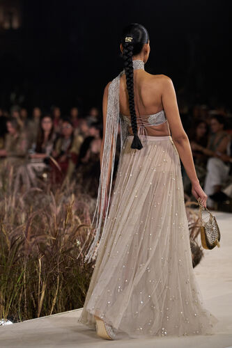 Elmyra Embroidered Macrame Skirt Set - Gold, Gold, image 2