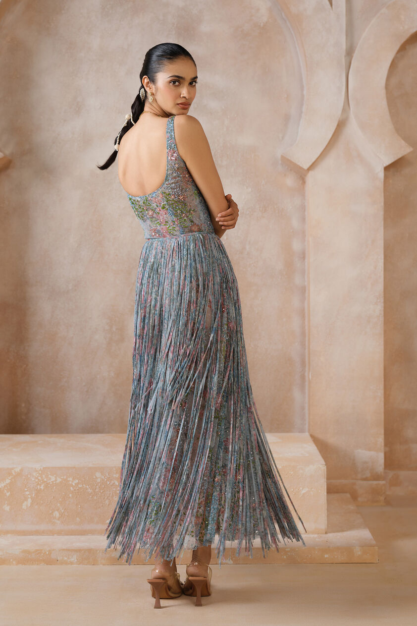 Blooming Meadows Embroidered Skirt Set - Powder Blue, Powder Blue, image 2