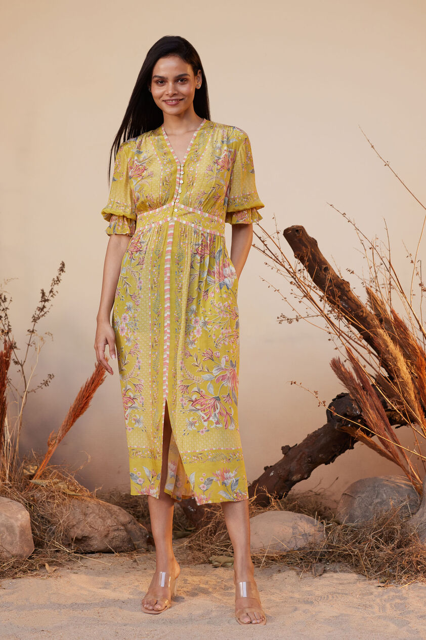 Alvaro Dress - Yellow, Yellow, image 1