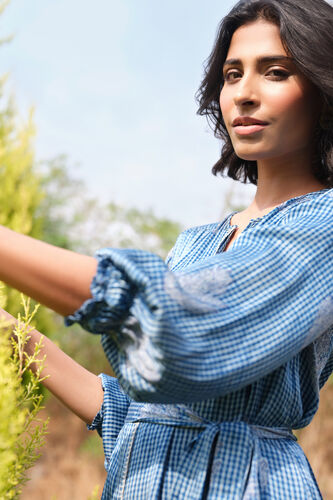Flume Hand-block Printed Dress - Indigo, Indigo, image 5