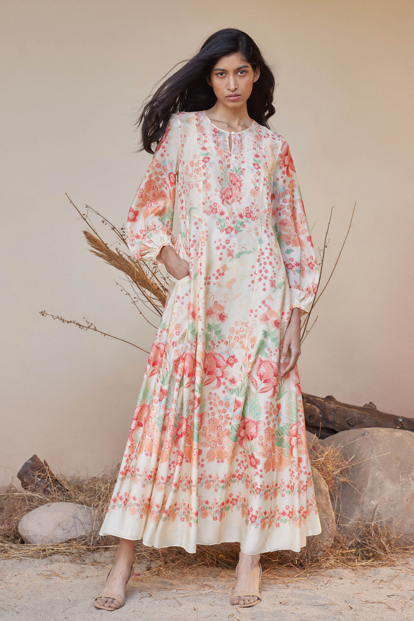 Alaya A-Line Kaftan - Cream, Cream, image 1