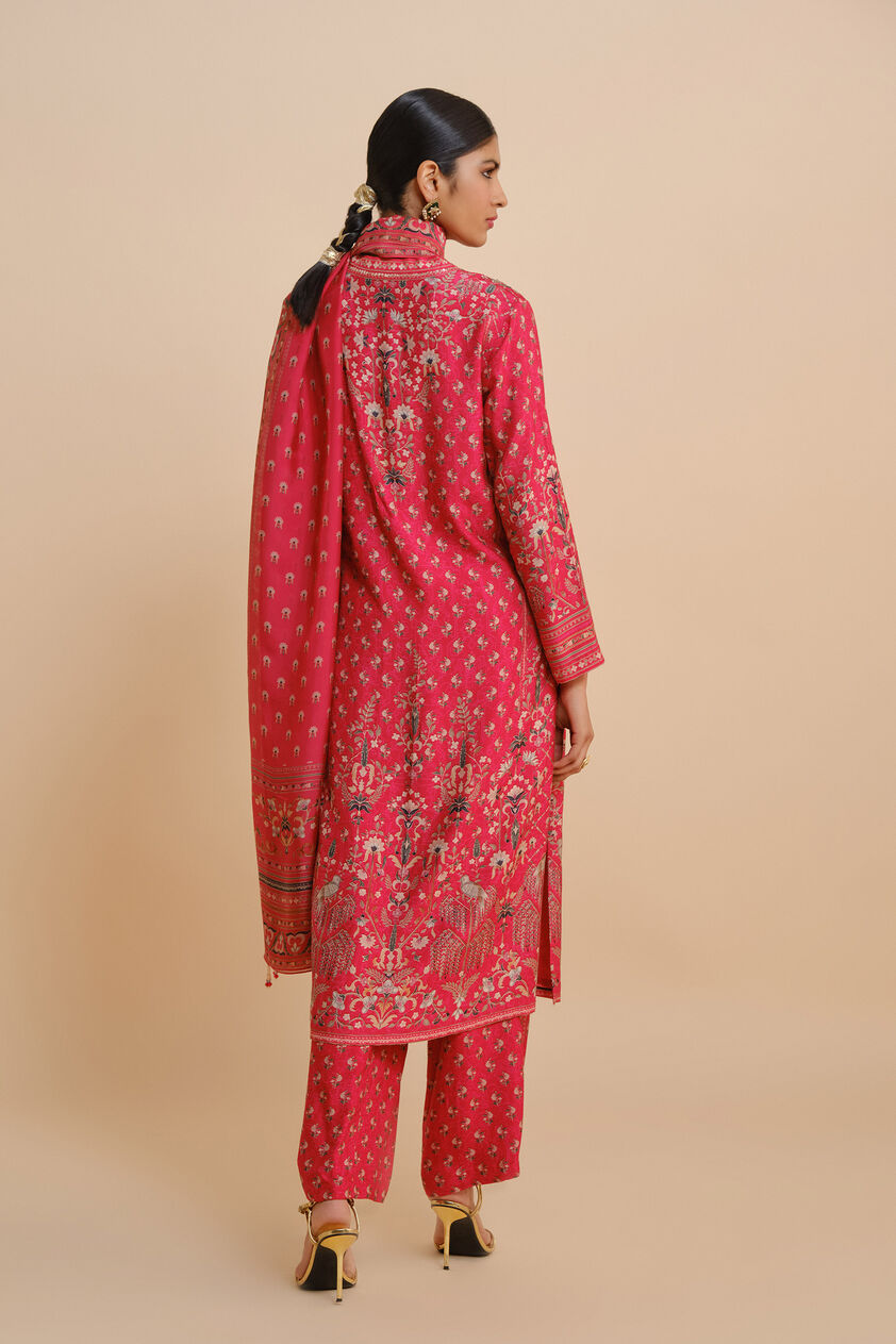Nooraya Silk Suit Set - Red, Red, image 2