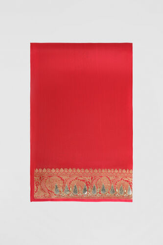 Ulka Handwoven Benarasi Saree Set, Red, image 7