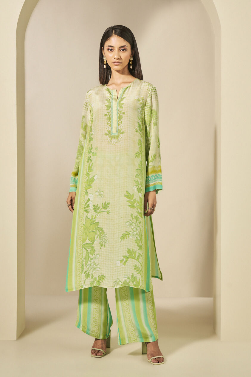Mongo Kurta Set - Lime, Lime, image 1