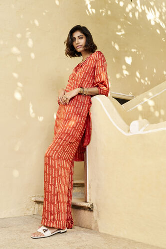 Siesta Hand-block Printed Coord - Rust, Rust, image 3