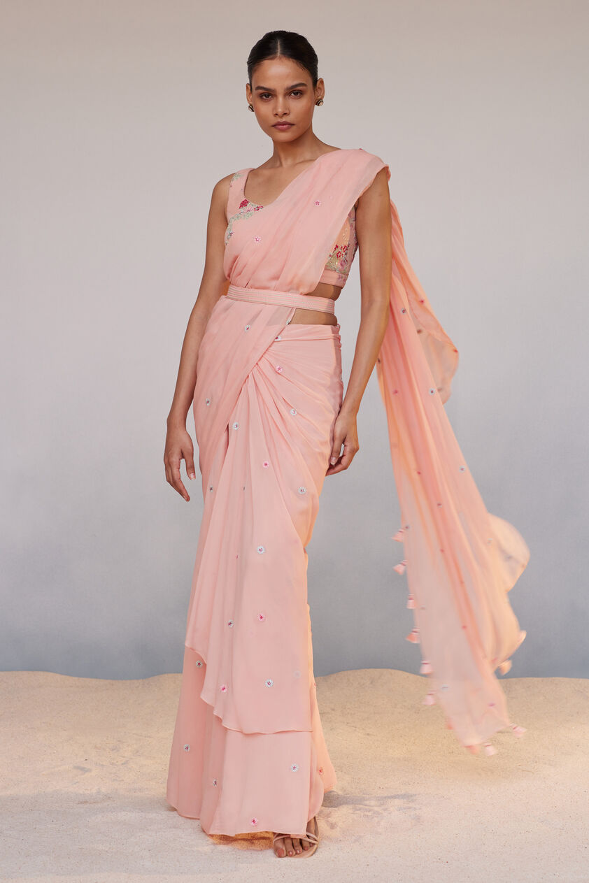 Asterope Saree - Pink, Pink, image 2
