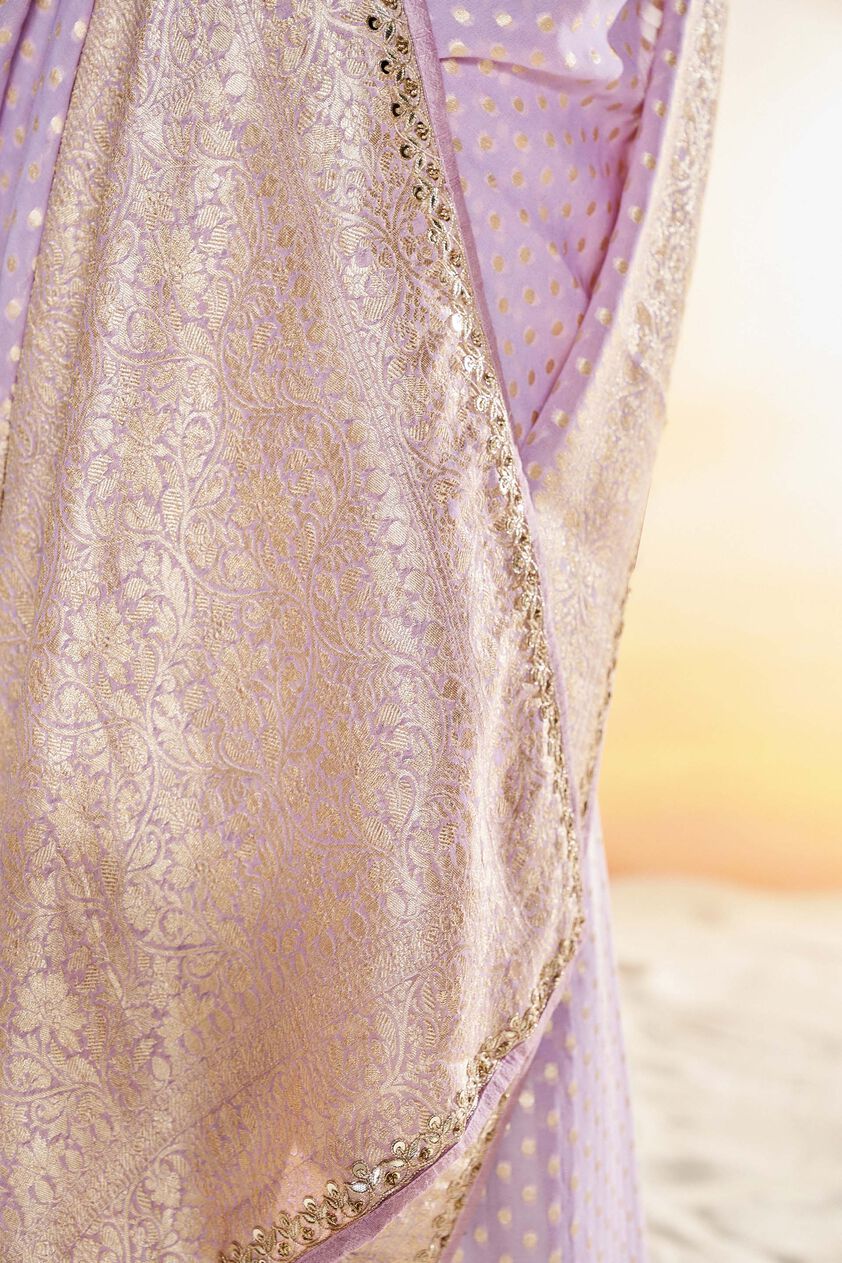 Lekha Benarasi Saree- Lilac, Lilac, image 7