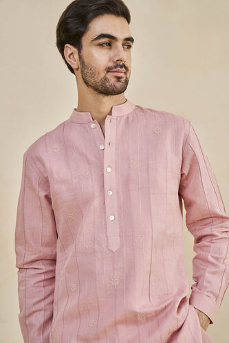 Sarish Linen Kurta - Rose Pink, Rose Pink, image 4