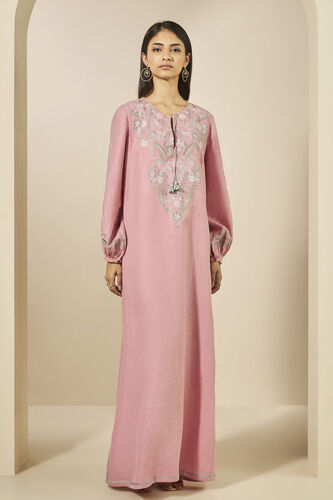 Timandra Embroidered Hemp Kaftan - Blush, Blush, image 1