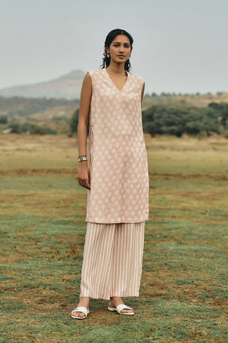 Sunshade Hand-block Printed Coord - Peach, Peach, image 2