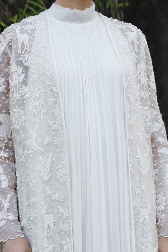 Mountain Mist Embroidered Jacket Set - Ivory, Ivory, image 2