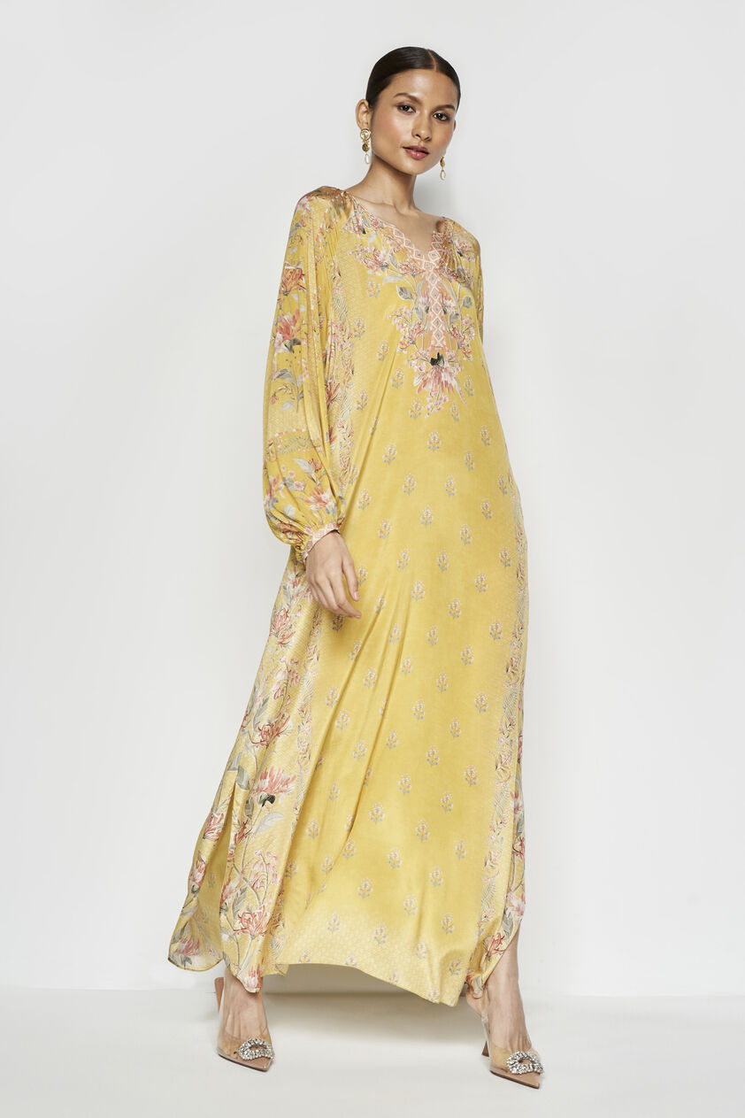 Amaltas Kaftan - Yellow, Yellow, image 2