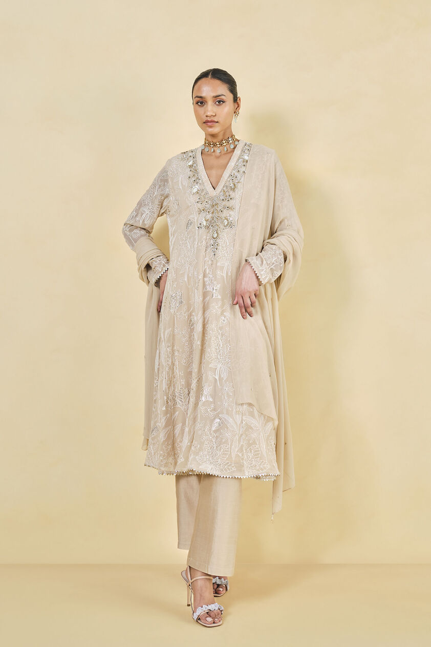Jahzara Embroidered Suit Set - Flesh, Flesh, image 1