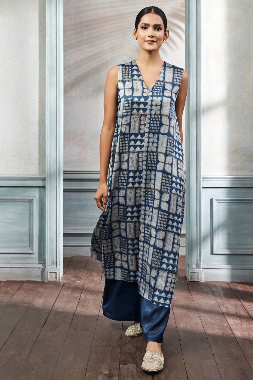 1 - Bilvani Kurta Set - Indigo, image 1
