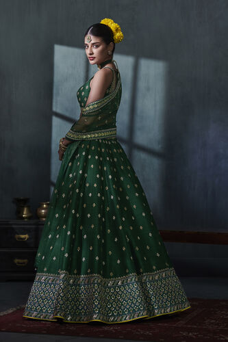 Siya Lehenga Set - Emerald Green, Emerald Green, image 2