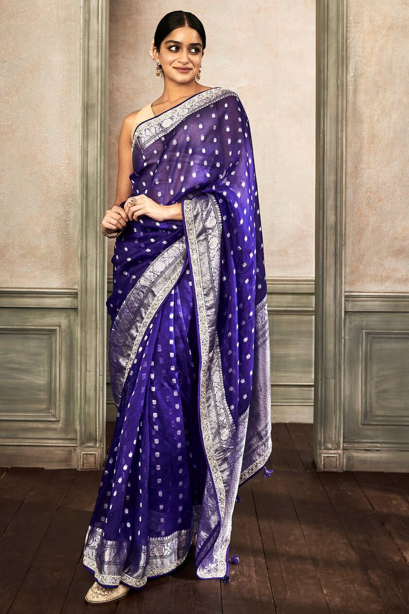 1 - Rasya Saree Set – Ink Blue, image 1