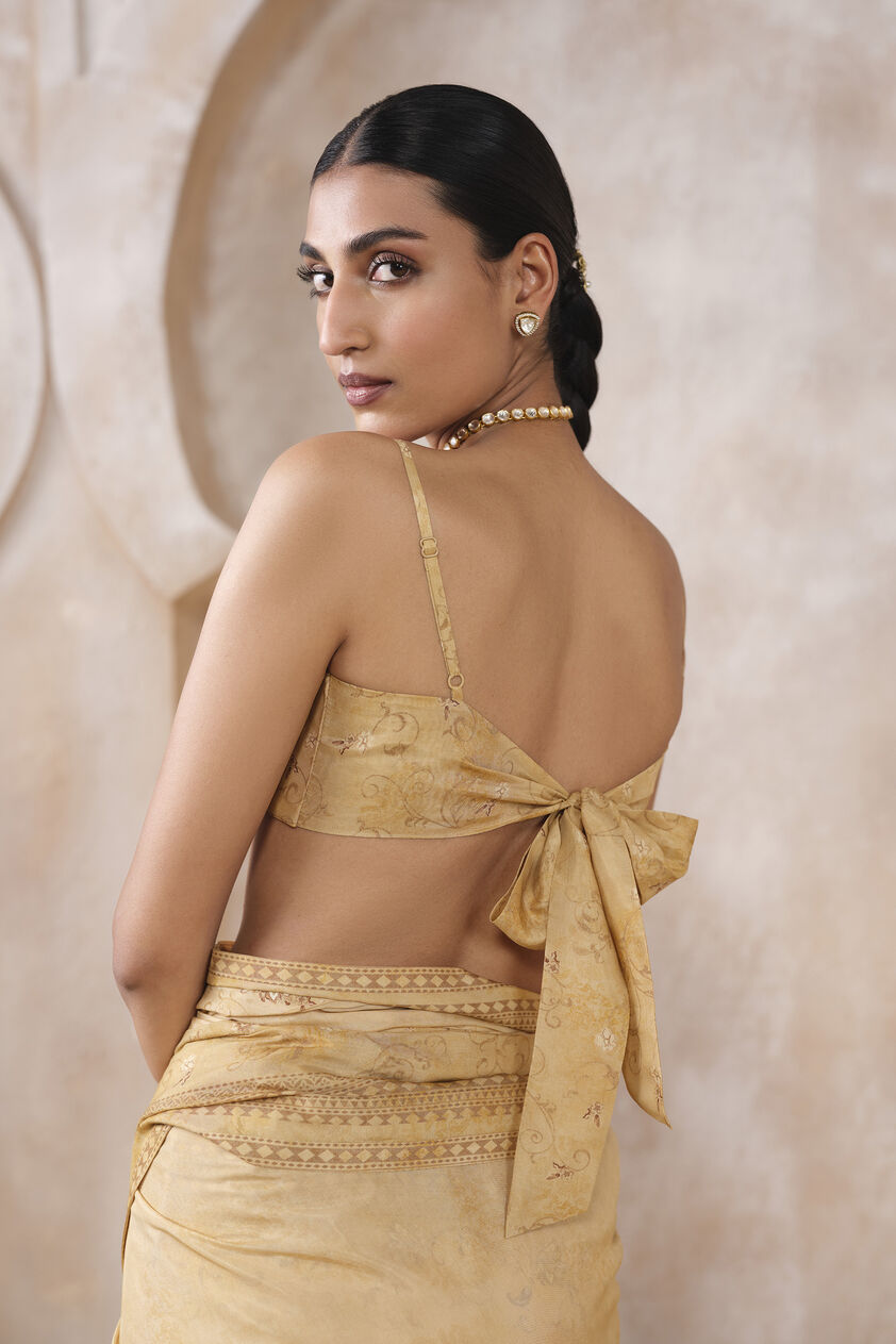 Elyse Saree - Yellow, Yellow, image 5