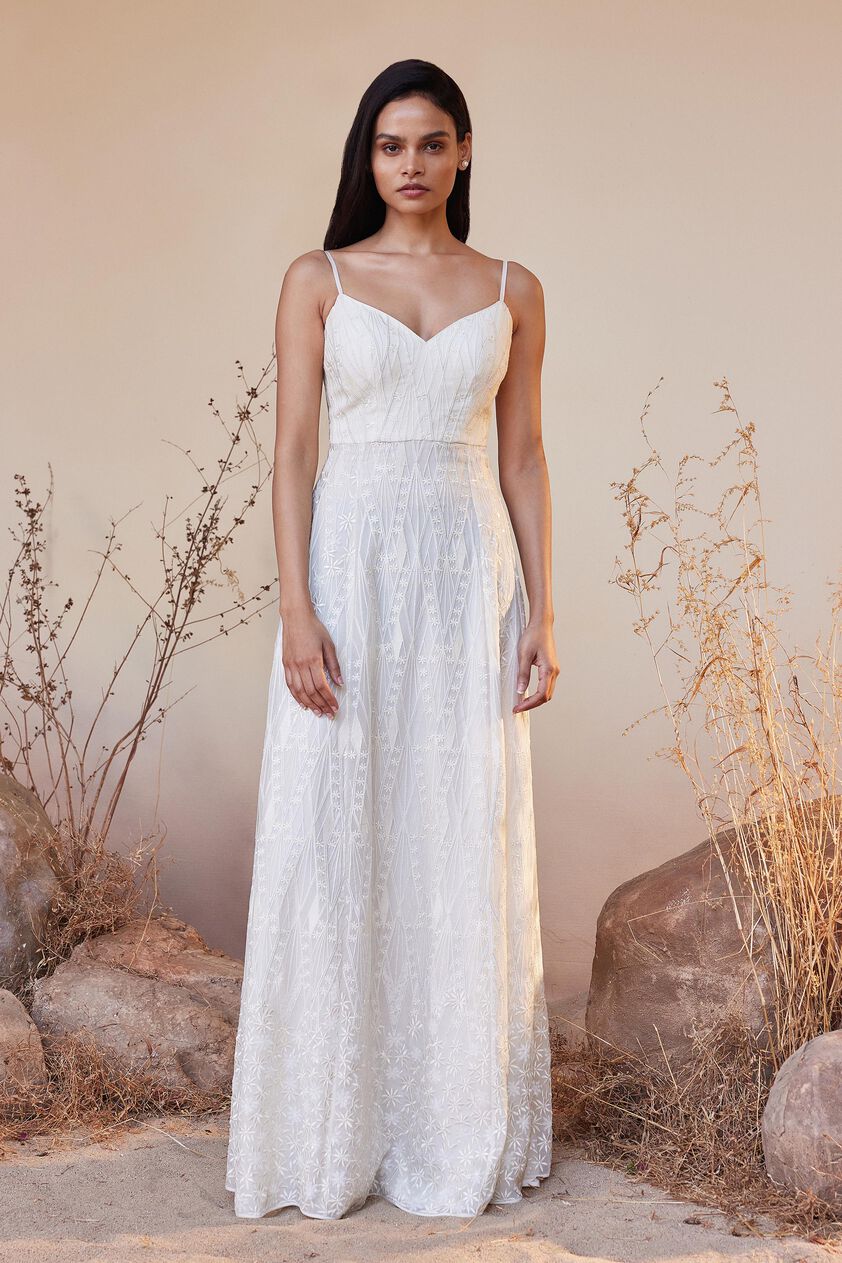 Josiane Embroidered Gown - Ivory, Ivory, image 1