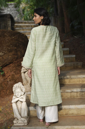 Janan Embroidered Mul Kurta - Sage, Sage, image 2