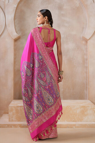 Anuranjita Handwoven Benarasi Silk Saree, Pink, image 2