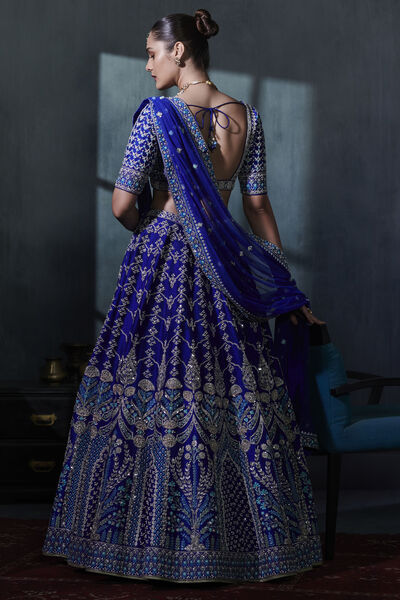 Mythili Lehenga Set - Blue