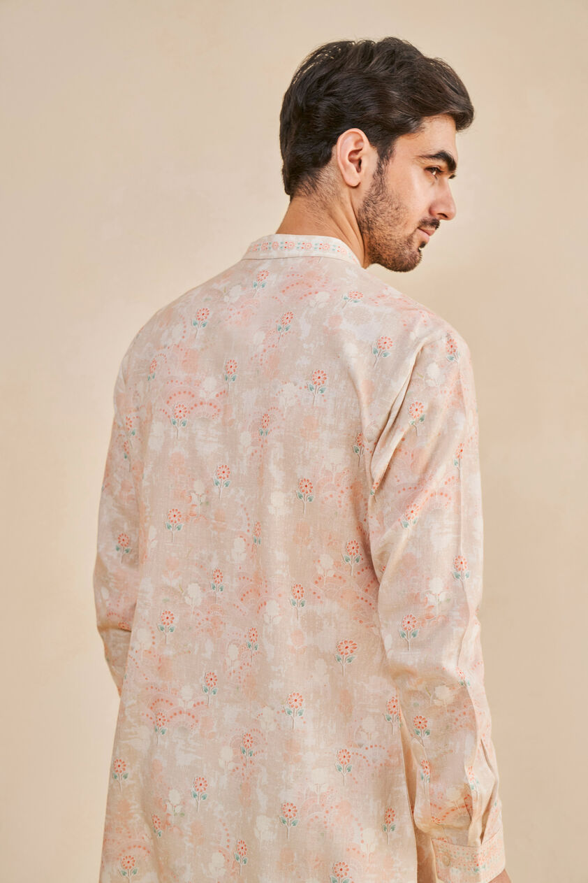 Zafran Kurta - Peach, Peach, image 5