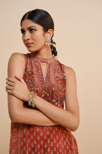 Emira A-line Kurta Set - Red, Red, image 4