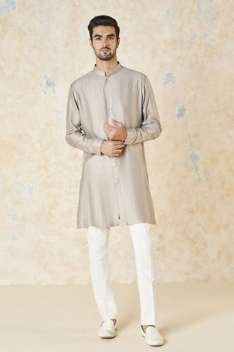 Sazil Silk Kurta - Grey, Grey, image 1