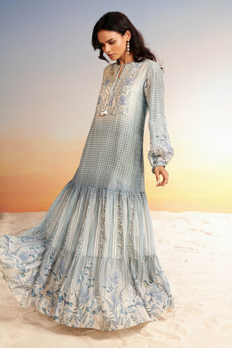 Neela Tiered Kaftan - Blue, Blue, image 5