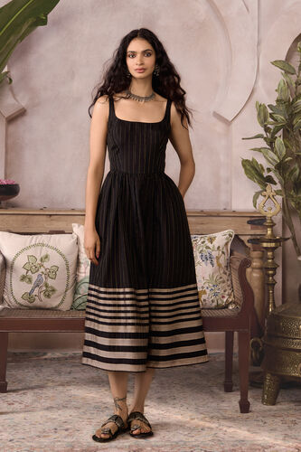 Yue Handwoven Maheshwari Dress - Black, Black, image 1
