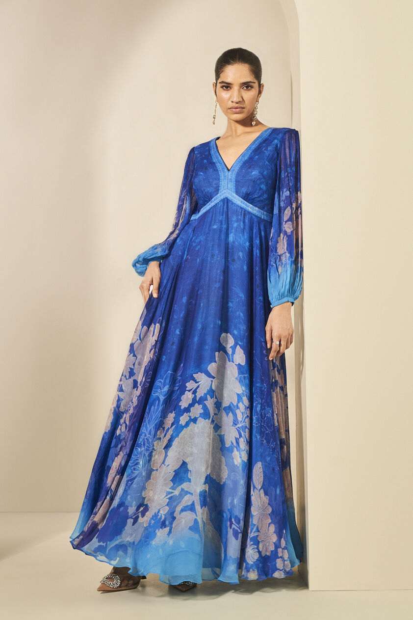 Talise Chiffon Gown - Blue, Blue, image 9