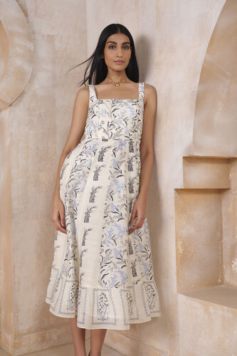 Rohza Hand-block Printed 50S Dress - White, White, image 6