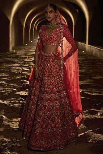 Nakshatram Lehenga - Red, Red, image 1