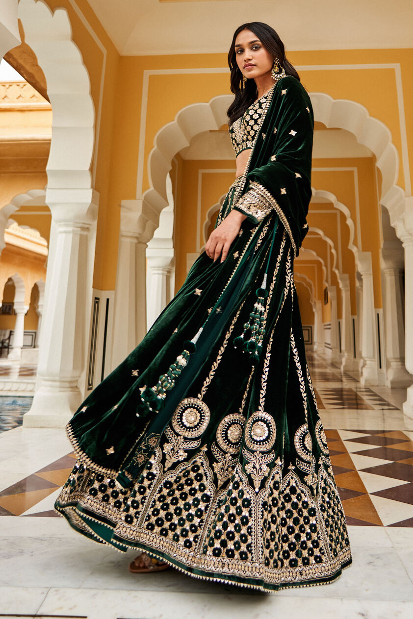 Shumaila Lehenga - Green, Green, image 3