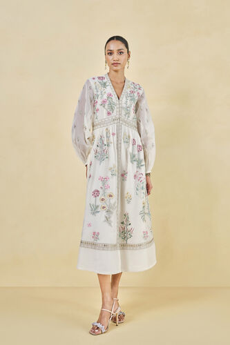 Rhapsody Embroidered Mul Dress - Natural, Natural, image 1