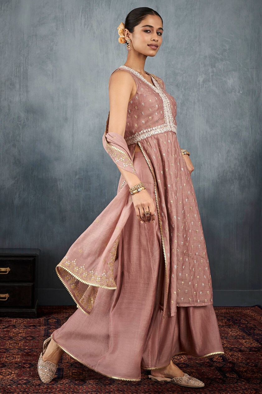 3 - Manini Kurta Set – Old Rose, image 3