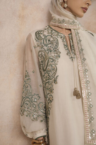 Mesfin Embroidered Mul Kaftan - Natural, Natural, image 5