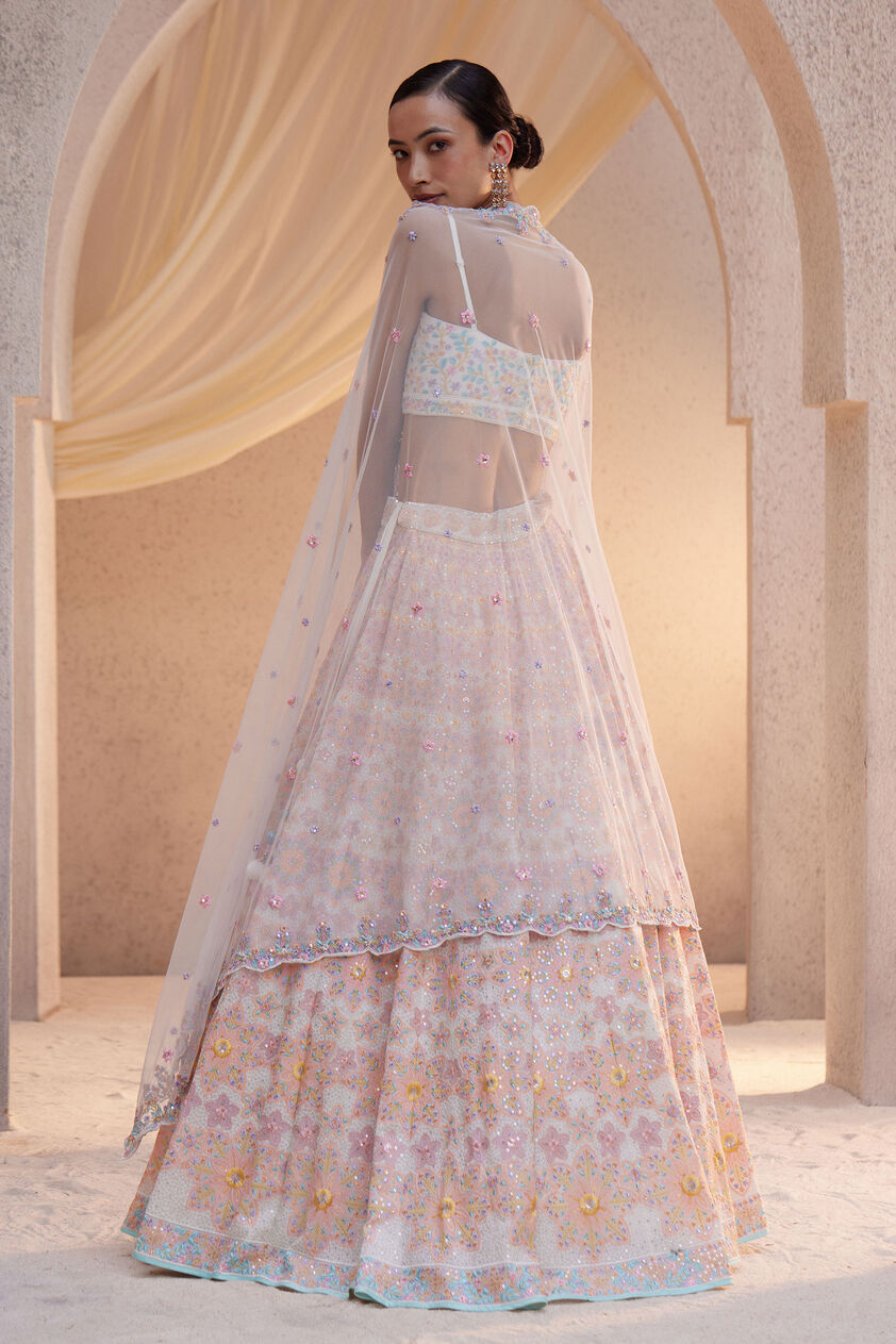 Thamarai Embroidered Lehenga Set - Natural, Natural, image 3